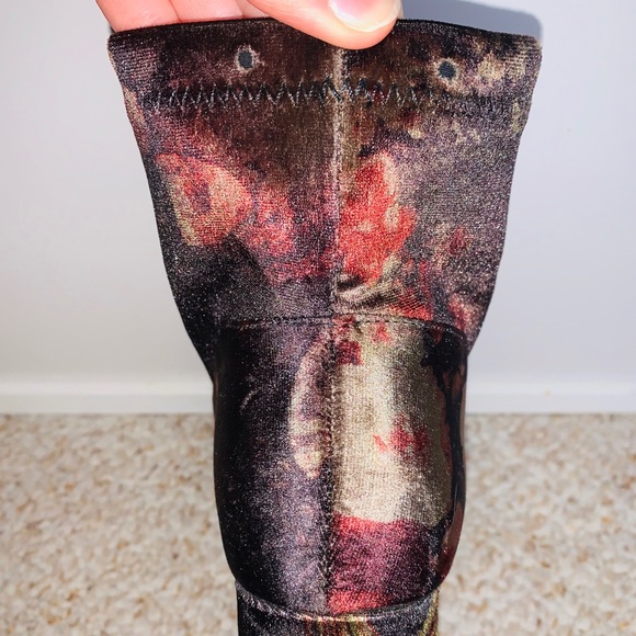 Floral print velour A New Day high heel booties. - Picture 5 of 8